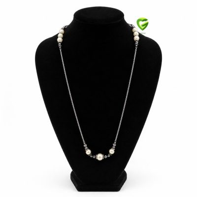 گردنبند رولباسی نقره‌سفید کد129