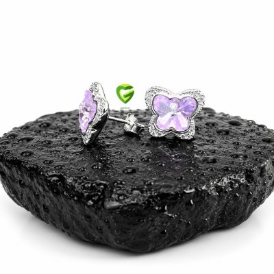 گوشواره نقره بنفش کد270