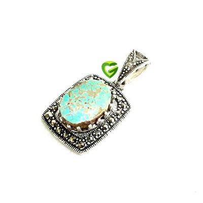 آویز نقره فیروزه‌شجر کد887