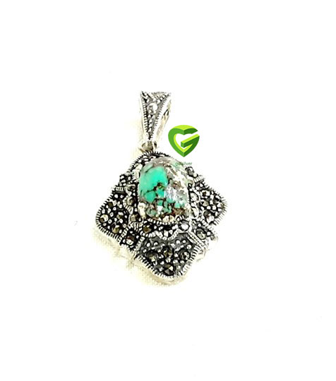 آویز نقره فیروزه3 کد850 آویز نقره فیروزه3 کد850