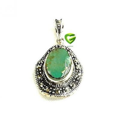 آویز نقره فیروزه‌دالبر کد453