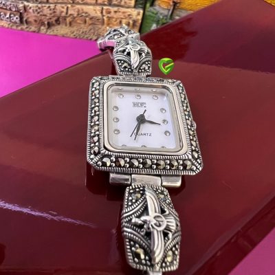 ساعت نقره مستطیل‌فروهر کد378