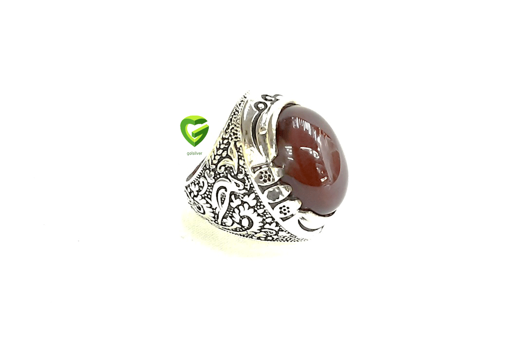 انگشترنقره مردانه عقیق کد556 انگشترنقره مردانه عقیق کد556