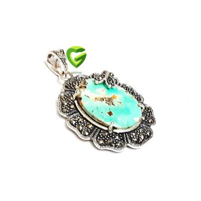 آویز نقره فیروزه‌جهان کد839