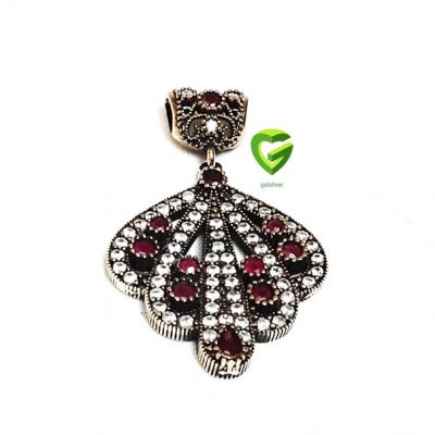 آویز نقره عثمانی‌یاقوت کد840