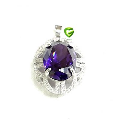 آویز نقره طرح‌آمیتیست کد1297