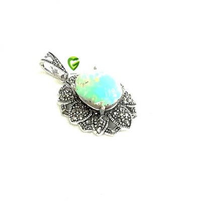 آویز نقره فیروزه‌نیشابور کد1173