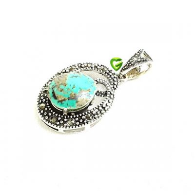 آویز نقره فیروزه‌پیچک کد908
