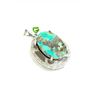 آویز نقره فیروزه‌نیشابور کد918