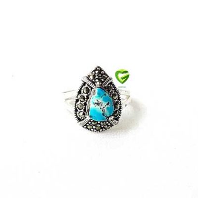 انگشتر نقره فیروزه‌اشک کد1307