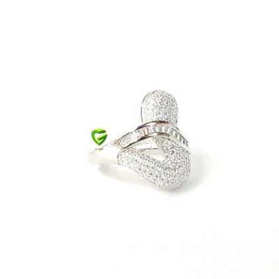 انگشتر نقره 2پیچ‌پرنگین کد1282