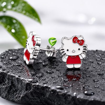 گوشواره نقره کیتی کد2213