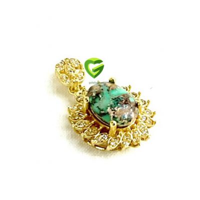 آویز نقره فیروزه‌شجر کد1873