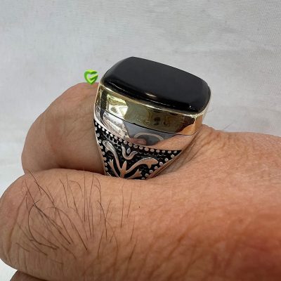 انگشتر نقره مشکی‌ساده کد1364