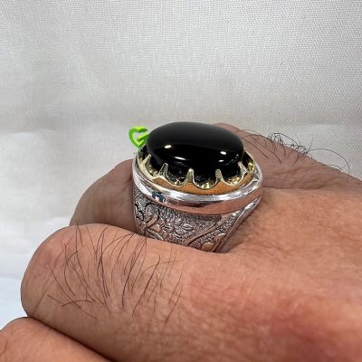 انگشتر نقره مشکی‌یمن کد1545