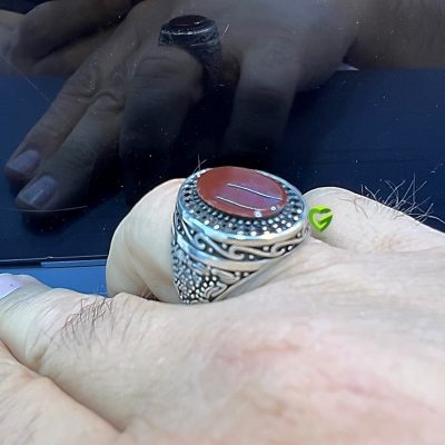 انگشتر نقره طرح‌عقیق کد1407