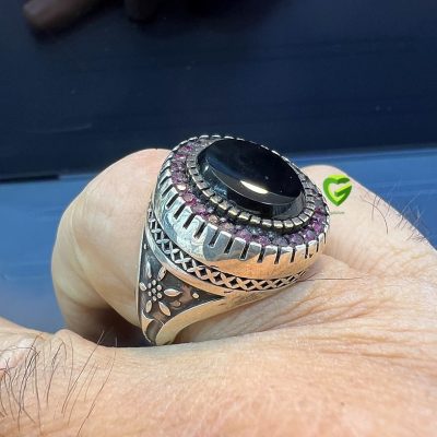 انگشتر نقره دورقرمز کد1405