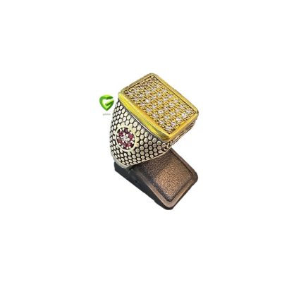 انگشتر نقره سفیدریز کد1373