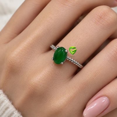 انگشتر نقره سبز کد1474
