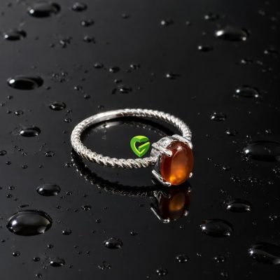 انگشتر نقره عقیق7 کد1257