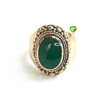 انگشتر زنانه عقیق‌سبز کد1637