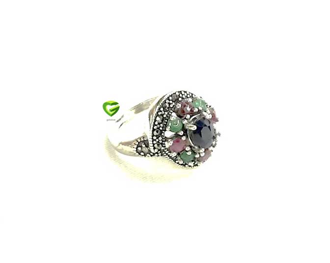 انگشتر نقره سهرنگ کد1760 انگشتر نقره سهرنگ کد1760