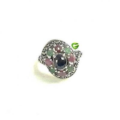 انگشتر نقره سه‌رنگ کد1760