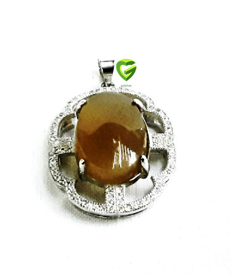 آویز نقره عقیقزرد کد1650 آویز نقره عقیقزرد کد1650