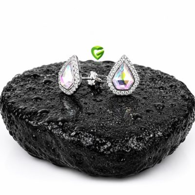 گوشواره نقره پنج‌ضلع کد2225