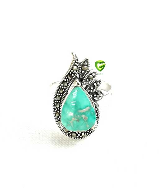 انگشترنقره فیروزه اشک کد638 انگشترنقره فیروزه اشک کد638