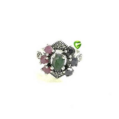 انگشتر نقره زمرد کد1756