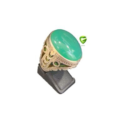 انگشتر نقره عقیق‌سبز کد610
