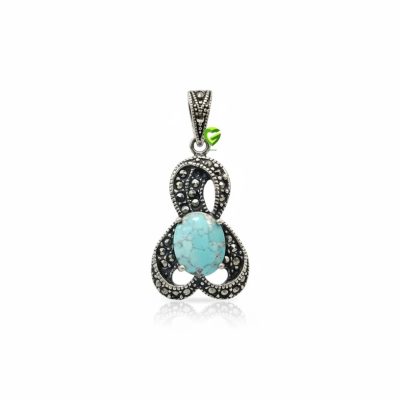آویز نقره فیروزه کد854