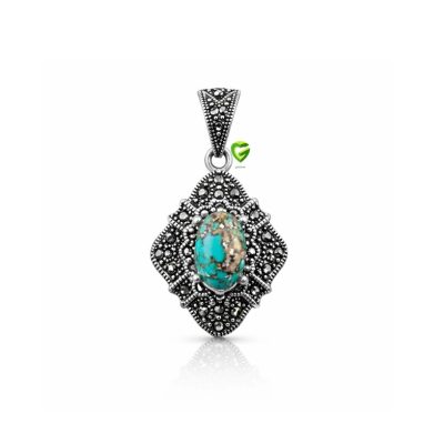 آویز نقره فیروزه3 کد850