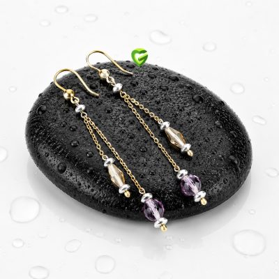 گوشواره نقره عسلی کد2598