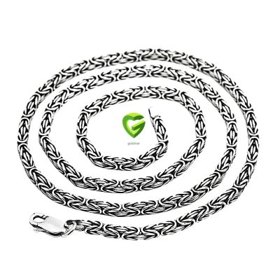 زنجیر نقره سیاه‌قلم‌بلند کد2087