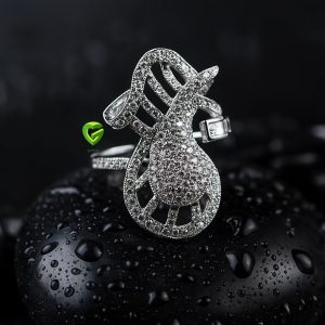 انگشتر نقره سفید کد2185